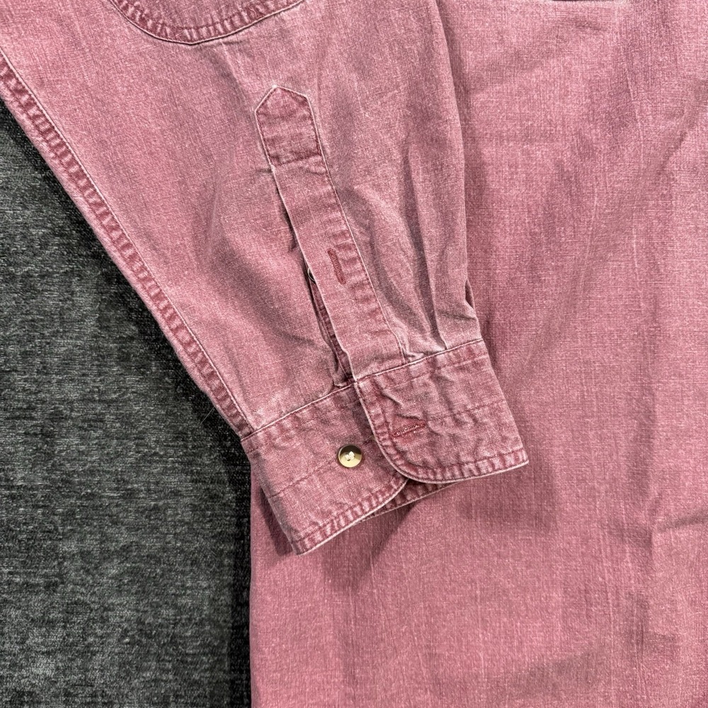 Red Head Brand Co. Button Up Long Sleeve Red Men's Size XXL Elbow Patches VTG - Picture 10 of 15